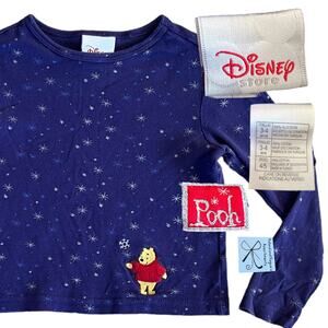 Disney Store Winnie the Pooh Snowflake Long-sleeve Top Kids Sz 4/5